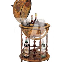 Zofolli "Regolo" bar globe with wooden meridian and bottle carrier - №163
