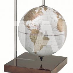 Zofolli "Quadra" desk globe on burl base - White/Gold - №93