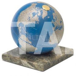 Zofolli "Stone" desk globe on marble base - Metallic Blue - №91