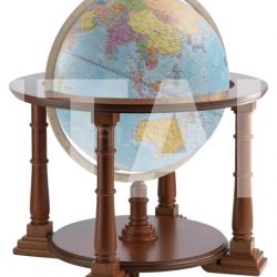 Zofolli "Mercatore 50" floorstanding globe on wooden base - Light Blue Political - №138
