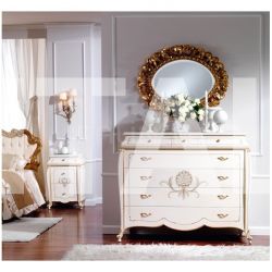 Marzorati Wooden bedside tables Bedroom  - OLIMPIA B / Ivory lacquered nightstand - №59