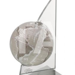 Zofolli "Vela" desk globe on plexiglass frame - Warm Grey - №83