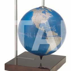 Zofolli "Quadra" desk globe on burl base - Metallic Blue - №94