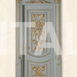 New Design Porte LUIGI XVI 4014/QQ/INT frame Luigi, casing with cyma LUIGI XVI type A, lacquered shaded blue with gold topcoat Classic Wood Interior Doors - №34