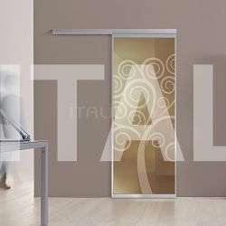 Bertolotto Porta plana parete free luxor vetro bronzo decoro - №215