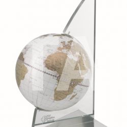 Zofolli "Vela" desk globe on plexiglass frame - White/Gold - №84