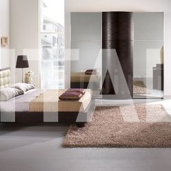 Saber LUNA  wardrobe, coffe colored-ash, tinted mirrors _ OPERA' line _ DAMA bed, coffe colored-ash - №43
