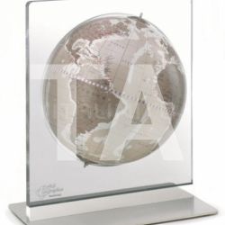 Zofolli "Aria" desk globe on plexiglass frame - Warm Grey - №86