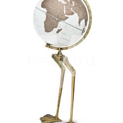 Zofolli "Papero" floorstanding cartoon globe on aluminum base in antiqued gold foil finish - №135