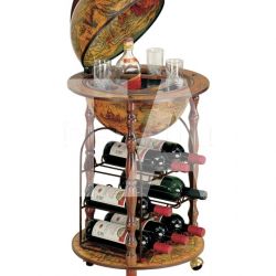 Zofolli "Ottante-Cellar" small floor bar globe with metal wine rack - №159