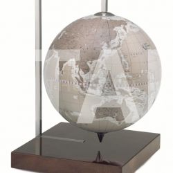 Zofolli "Quadra" desk globe on burl base - Warm Grey - №92