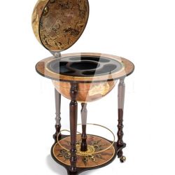 Zofolli "Da Vinci" floorstanding globe drinks cabinet on wheels - Rust - №29