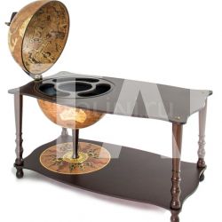 Zofolli "Botticelli" coffee table with globe drinks cabinet - Rust - №27