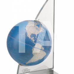 Zofolli "Vela" desk globe on plexiglass frame - Metallic Blue - №85