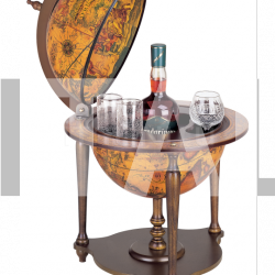 Zofolli "Nano" desk bar globe with wooden base - Ebony - №156