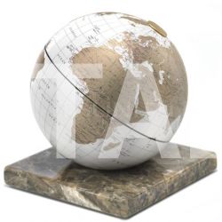 Zofolli "Stone" desk globe on marble base - White/Gold - №90