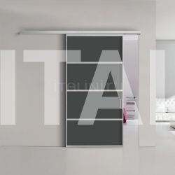 Bertolotto Porta plana parete free 4 luxor vetro nero - №210