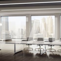 Ideal Form Team 45/90 White Leather Meeting Table - №1