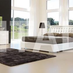 Saber Opera line _ Elite bed white lacquer/steel with storage - №42
