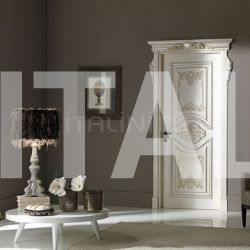 New Design Porte PALAZZO ESTENSE 5018/QQ/INT casing with cyma Estense glazed with silver Classic Wood Interior Doors - №59