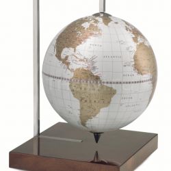 Zofolli "Quadra" desk globe on burl base - White/Gold - №93