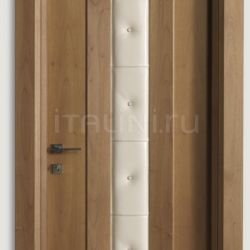 New Design Porte MONDRIAN 913/QQ/07 Natural Italian walnut leather inserts 07 Modern Interior Doors - №213