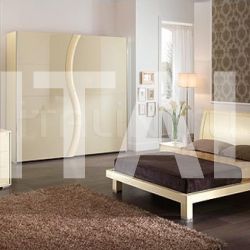 Saber KUBE  line _ FUSION bed _ STAR wardrobe, vanilla color ash-wood, vanilla color crocodile leather - №39