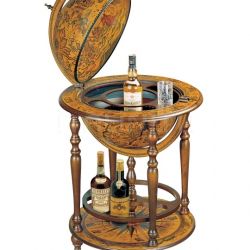 Zofolli "Orione" bar globe with wooden meridian and bottle carrier - №164