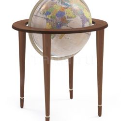 Zofolli "Amerigo Vespucci" contemporary style floorstanding globe - Antique Brown/Pink Political - №130