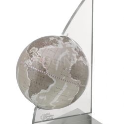 Zofolli "Vela" desk globe on plexiglass frame - Warm Grey - №83