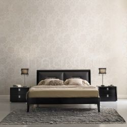 Serenissima LETTO PRISMA LACCATO NERO LUCIDO PELLE NERA CON INSERTO IN SWAROVSKI E LUCI A LED, COMODINI E COMO’ PRISMA - №15