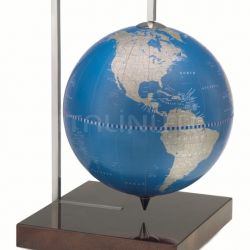 Zofolli "Quadra" desk globe on burl base - Metallic Blue - №94