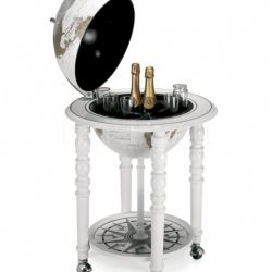 Zofolli "Elegance" bar globe on casters - All White - №13