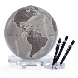 Zofolli "Balance" desk globe with plexiglass base penholder - Warm Grey - №80