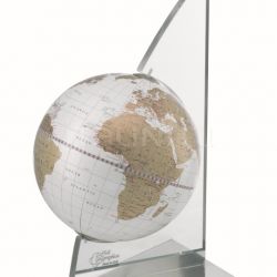 Zofolli "Vela" desk globe on plexiglass frame - White/Gold - №84