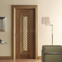 New Design Porte MONDRIAN 913/QQ/06 Natural Italian walnut quilted leather inserts 06 Modern Interior Doors - №215