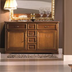 Domus Mobili CREDENZA 2P 2+4C CILIEGIO PATINATO+PROFILI FOGLIA ORO - №10