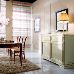 Domus Mobili CREDENZA 2P 2C AVORIO PATINATO PROFILI FOGLIA ORO - №11