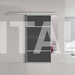 Bertolotto Porta plana parete free 6 luxor vetro nero - №213