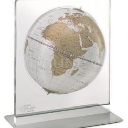 Zofolli "Aria" desk globe on plexiglass frame - White/Gold - №87