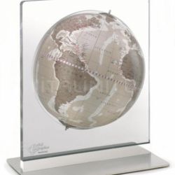 Zofolli "Aria" desk globe on plexiglass frame - Warm Grey - №86