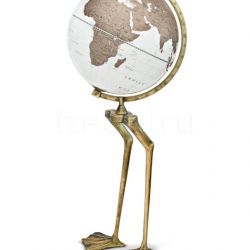 Zofolli "Papero" floorstanding cartoon globe on aluminum base in antiqued gold foil finish - №135