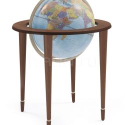 Zofolli "Amerigo Vespucci" contemporary style floorstanding globe - Antique Brown/Light Blue Political - №129