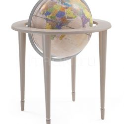 Zofolli "Amerigo Vespucci" contemporary style floorstanding globe - Mat Grey/Pink Political - №131