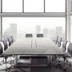 Ideal Form Team 45/90 White Leather Meeting Table - №8