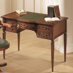 Domus Mobili SCRIVANIA BOMBATA CON SECRETAIRE PIANO PELLE VERDE BASS.CER - №70