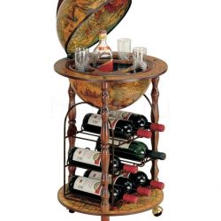 Zofolli "Ottante-Cellar" small floor bar globe with metal wine rack - №159