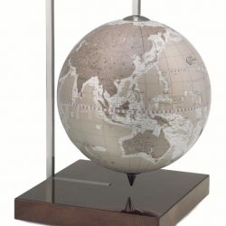 Zofolli "Quadra" desk globe on burl base - Warm Grey - №92