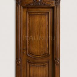 New Design Porte LUIGI XVI 4014/QQ  Italian walnut glossy Maggiolino inlay finish with wall panelling Classic Wood Interior Doors - №38