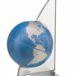 Zofolli "Vela" desk globe on plexiglass frame - Metallic Blue - №85